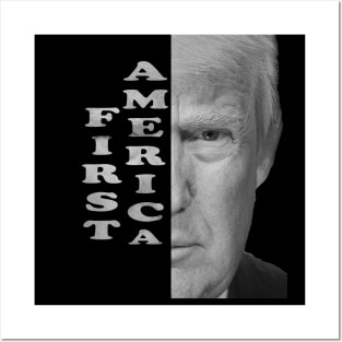 America First Donald Trump text portrait Gifts Republican Conservative Posters and Art